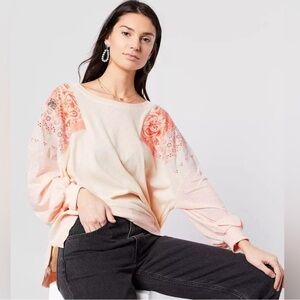 Free People small alabaster combo feelin it peach patch top